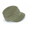 Green Washed Chino Twill Cadet Military Hat